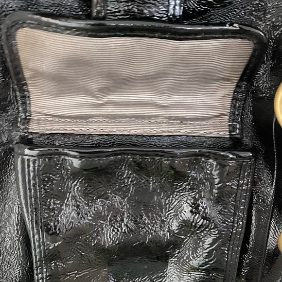 Elliott Lucca- Black Patent Leather Hobo Bag - Picture 8 of 10